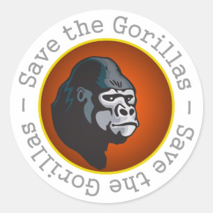 Save the Gorillas Classic Round Sticker