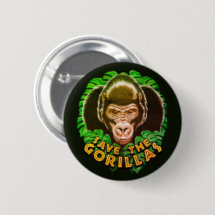 Save The Gorillas - Conservation Awareness Quote 6 Cm Round Badge