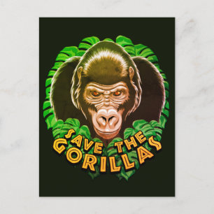 Save The Gorillas - Conservation Awareness Quote Postcard
