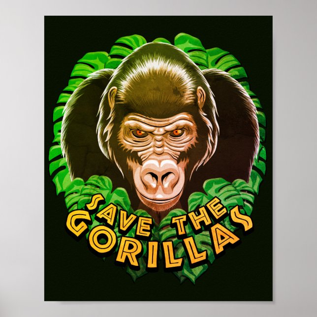 Save The Gorillas - Conservation Awareness Quote Poster (Front)