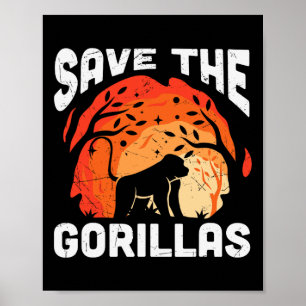 Save The Gorillas Eco-friendly Earth Day Poster