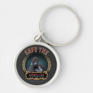 Save The Gorillas   Endangered Species Key Ring