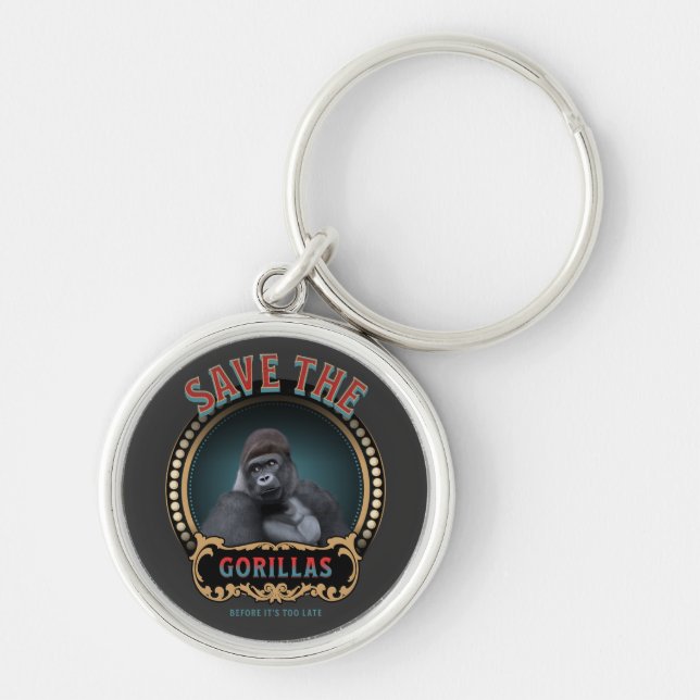 Save The Gorillas | Endangered Species Key Ring (Front)