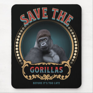Save The Gorillas   Endangered Species Mouse Mat