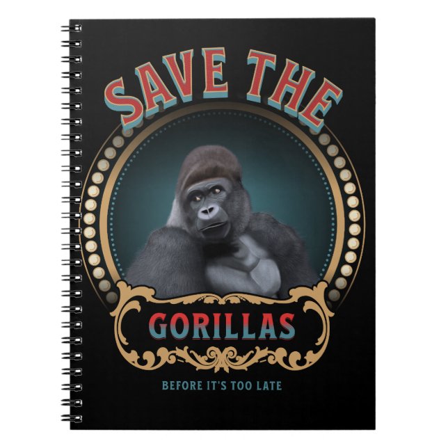 Save The Gorillas | Endangered Species Notebook (Front)