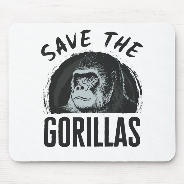 Save the Gorillas Gorilla Endangered Extinction Mouse Mat (Front)