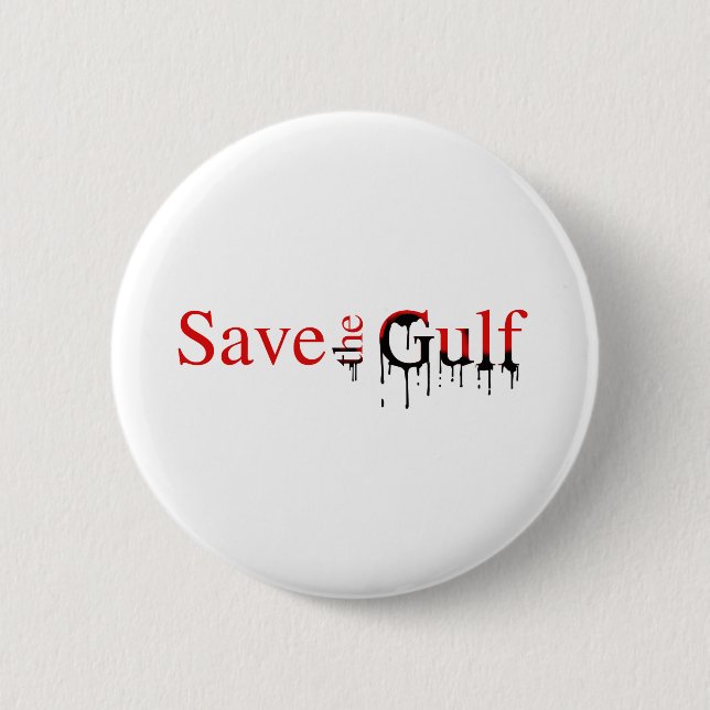 Save the Gulf Bumper Sticker 6 Cm Round Badge (Front)