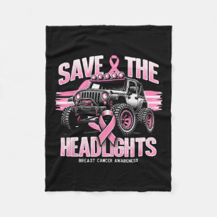 Save The Headlights Breast Cancer Awareness 1  Fleece Blanket