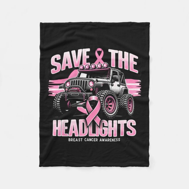 Save The Headlights Breast Cancer Awareness 1  Fleece Blanket (Front)