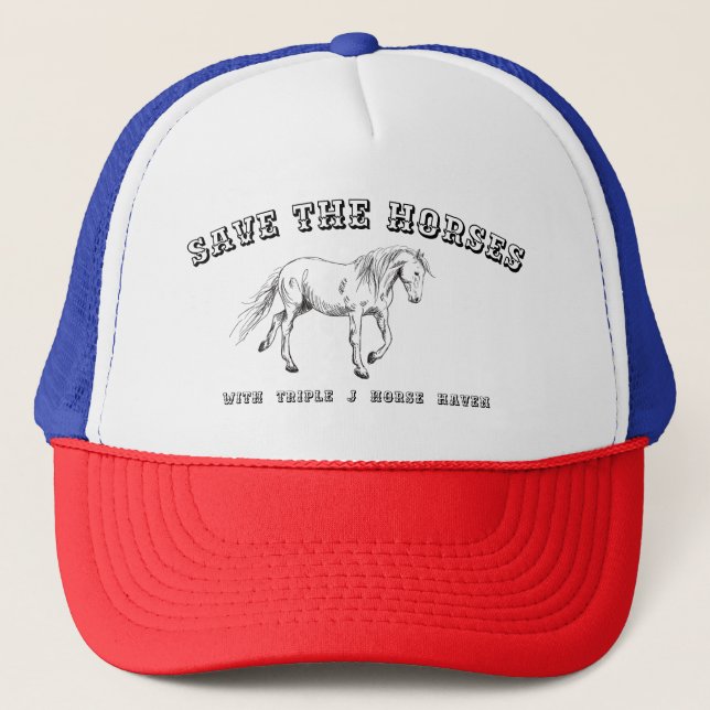 Save the Horses with TJHH Shirt Trucker Hat (Front)