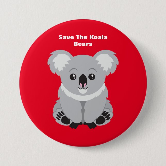 Save the Koala Bears 7.5 Cm Round Badge (Front)