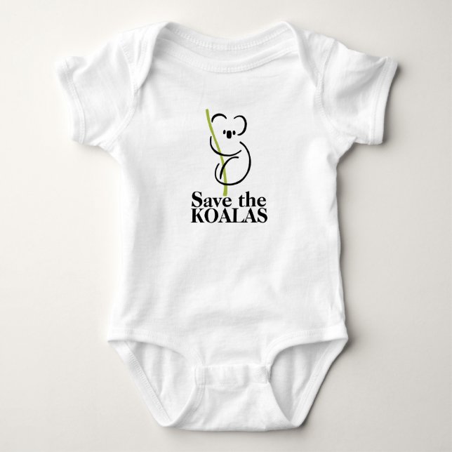 Save the Koalas Baby Sleeper Bodysuit (Front)