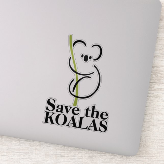 Save the Koalas Custom-Cut Vinyl Sticker (Detail)