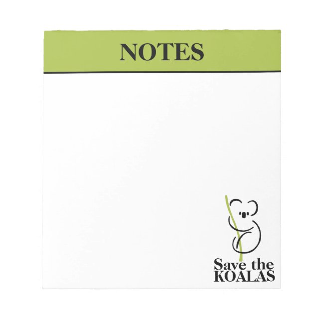 Save the Koalas Notepad (Front)