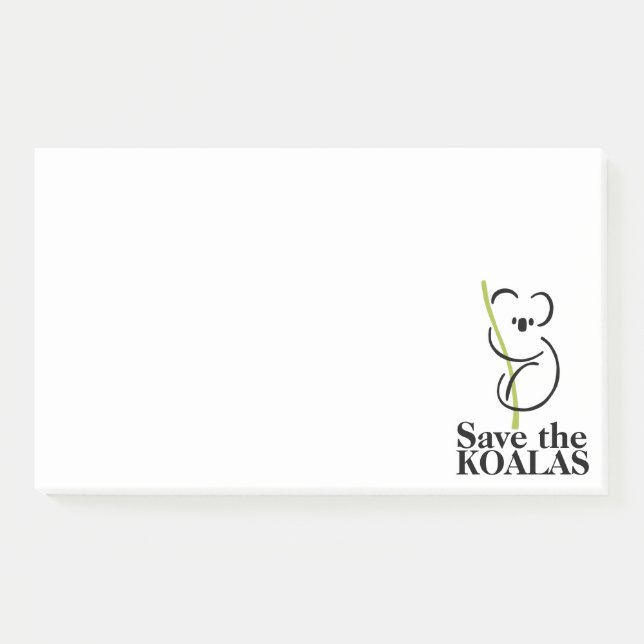 Save the Koalas Post-it Notes (Front)