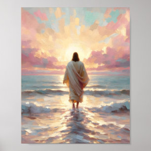 Save the Lamb - Jesus and Lamb Digital Christian W Poster