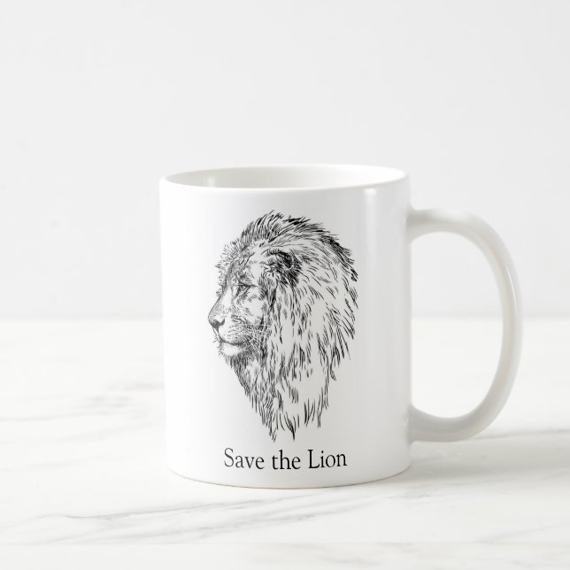 Save the Lion Coffee Mug (Right)
