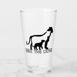 Save the Lions Glass