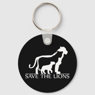 Save the Lions (White) Key Ring