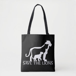 Save the Lions (White) Tote Bag