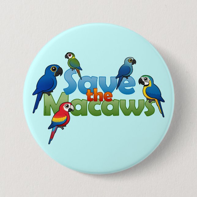 Save the Macaws 7.5 Cm Round Badge (Front)
