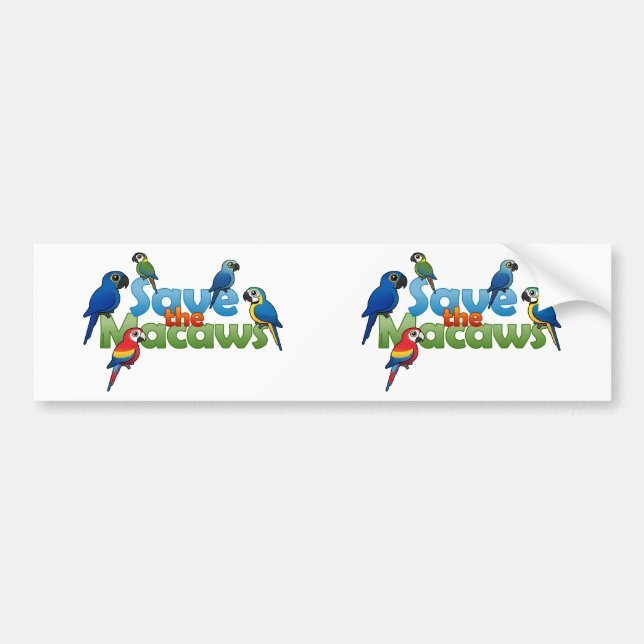 Save the Macaws Bumper Sticker (Front)