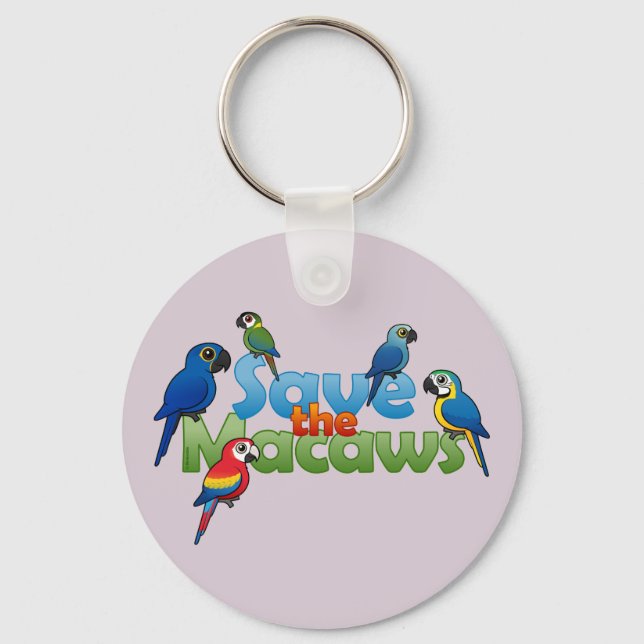 Save the Macaws Key Ring (Front)