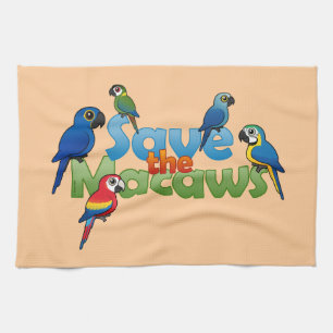 Save the Macaws Tea Towel