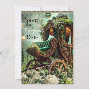 Save the Magical Date – Enchanted Forest Carriage  Invitation