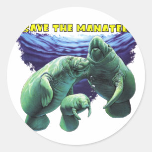 Save the Manatees Classic Round Sticker