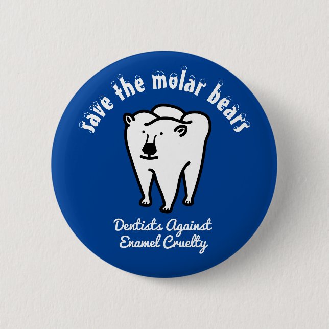 Save the Molar Bears Punny Dentist 6 Cm Round Badge (Front)