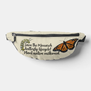 Save the Monarch butterfly lifecycle Bum Bags
