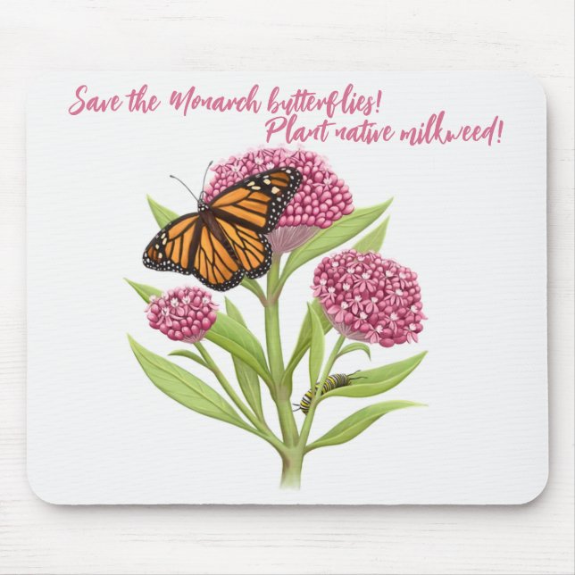 Save the Monarch Butterfly Mouse Mat (Front)