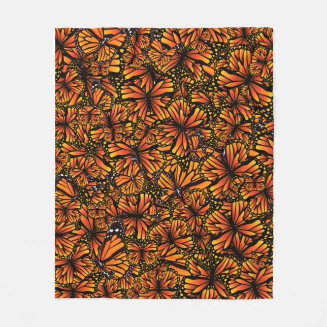 Save The Monarchs Butterfly orange black monarch  Fleece Blanket (Front)