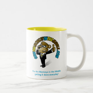 Save the Monkey in the Middle Yellow Mug