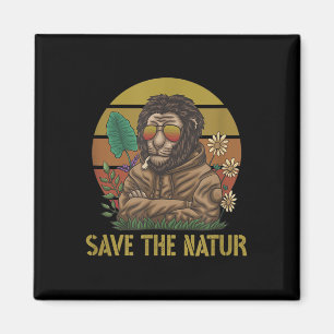 Save The Nature Save The Nature Lion Environmental Magnet