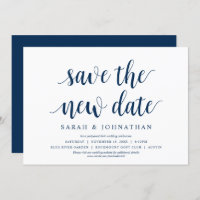 Save the New Date Wedding Change the date Card