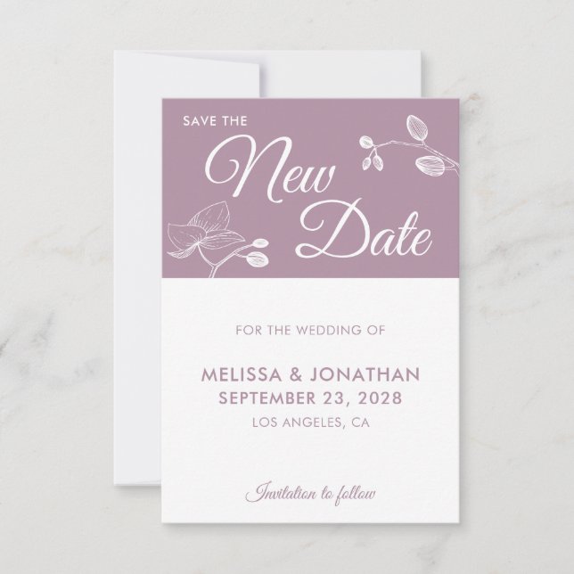 Save The New Date wedding postponement floral (Front)