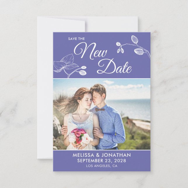 Save The New Date wedding postponement photo (Front)