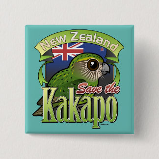 Save the New Zealand Kakapo 15 Cm Square Badge