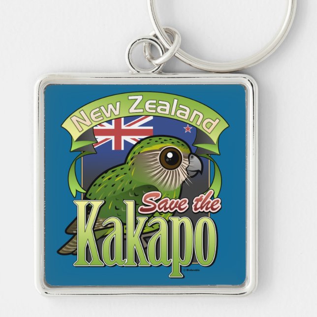 Save the New Zealand Kakapo Key Ring (Front)