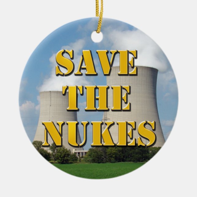 Save The Nukes Ceramic Tree Decoration (Front)