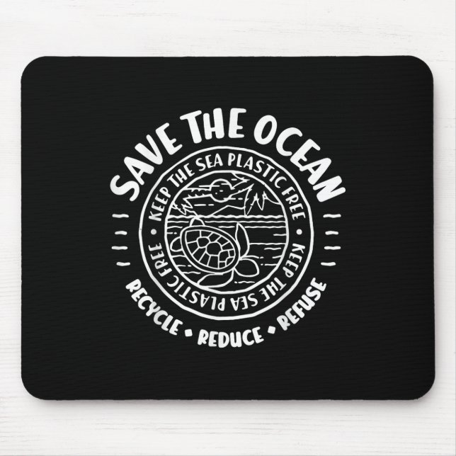 Save The Ocean, Environmental Protection, Scuba Di Mouse Mat (Front)