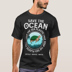 Save The Ocean Keep The Sea Plastic Free Turtle Lo T-Shirt