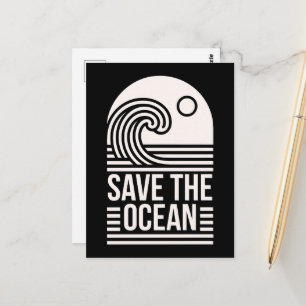 Save the ocean protection conservation volunteer postcard