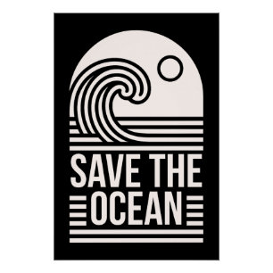 Save the ocean protection conservation volunteer poster