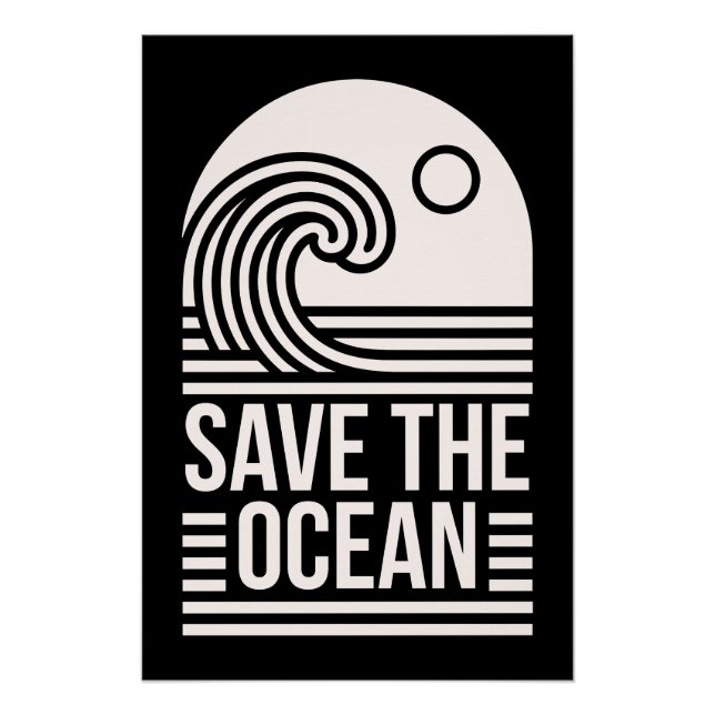 Save the ocean protection conservation volunteer poster (Front)