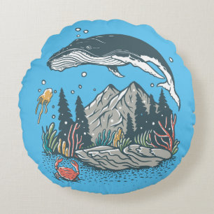 Save the Ocean Round Cushion