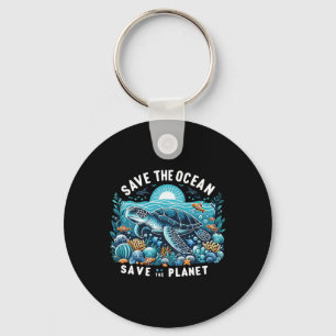 Save The Ocean Save The Planet Cool Sea Turtle Key Ring