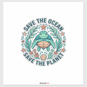 Save the Ocean Sea Turtle Vintage Engraving Shirt_